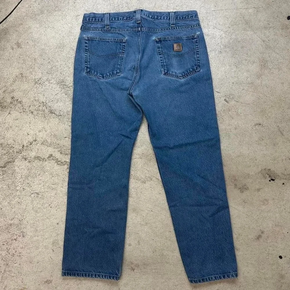 Carhartt Blue‎ Wash Relaxed Fit Heavyweight Workwear Denim Jeans Size 36x30